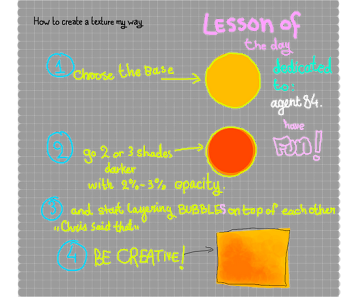 lesson of the day - coloring with texture