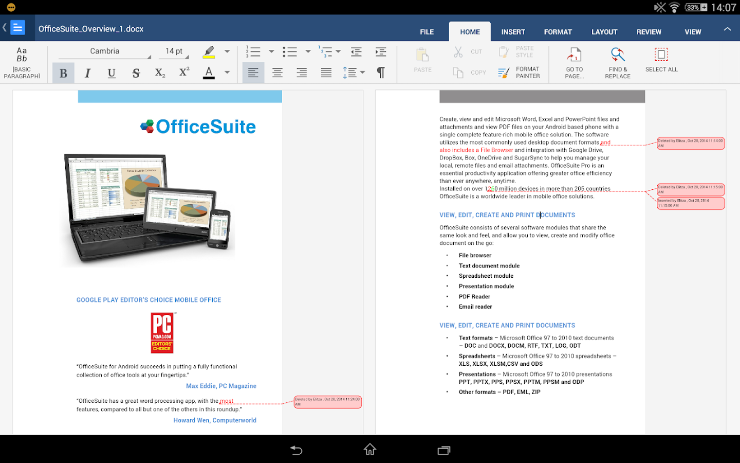 OfficeSuite 8 + PDF to Word - screenshot