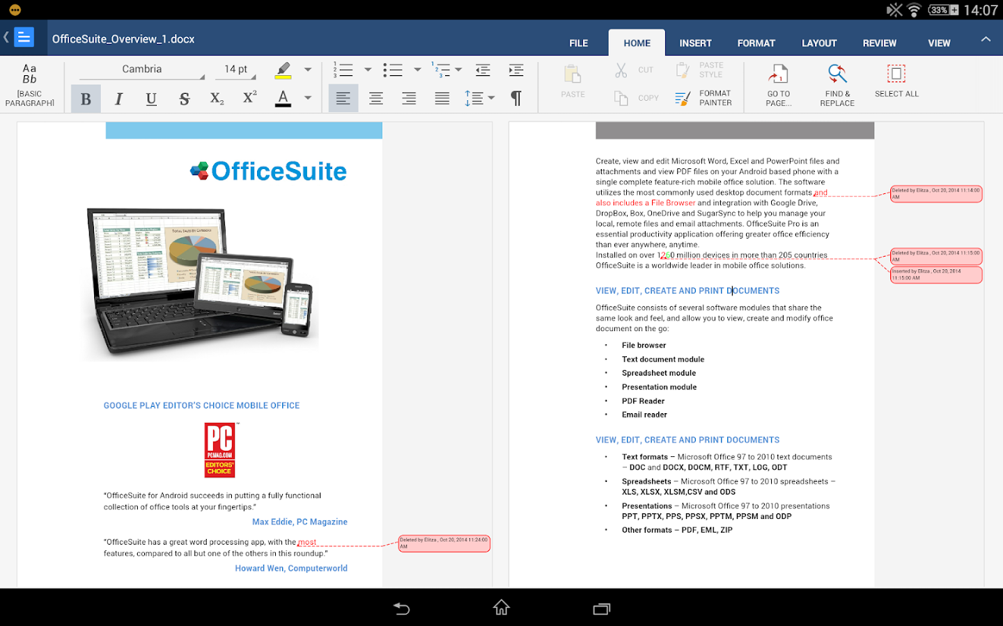 CLICK TO ENLARGE OfficeSuite 8 + PDF to Word Premium v8.0.2349 Apk Full App