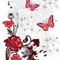 Red Butterflies Glittering logo