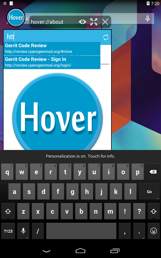 Hover Browser - screenshot