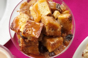 Apple Bread Pudding with Caramel Sauce