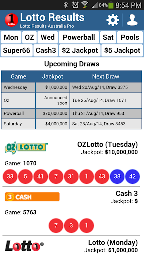 Lotto Results Australia Pro