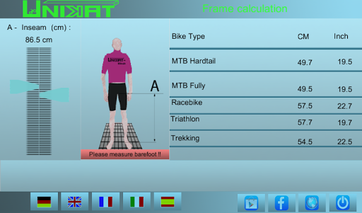 Bicycle Frame Size Caclulator