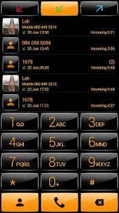 Dialer theme G Black Orange - náhled