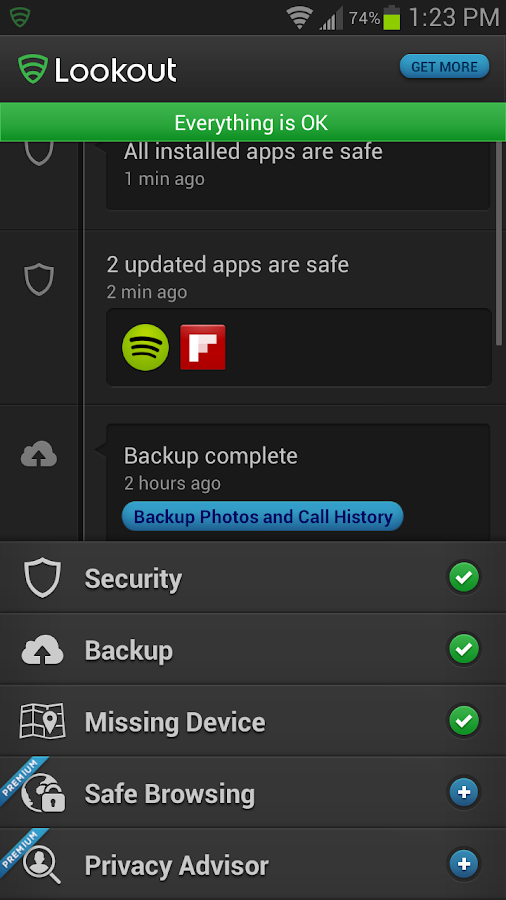 Lookout Security & Antivirus - screenshot