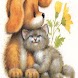 Puppies Of Cat n Dog Cuddling