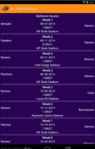 【免費運動App】NFL Team Schedules-APP點子