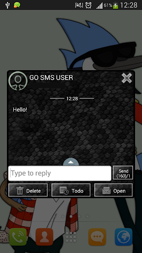 GO SMS Proのブラックグラス