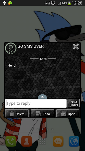 GO SMS 프로 블랙 유리