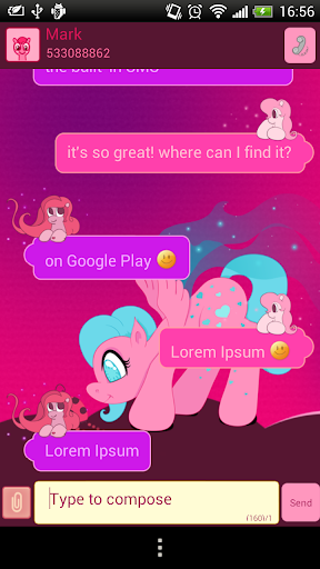 GO SMS Pink Pony 2 Theme