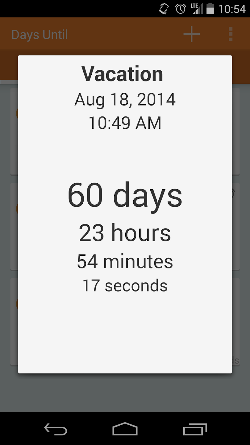 Days Until (Cards UI) Screen 3