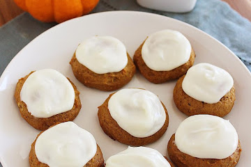 One-Bowl Frosted Pumpkin Gingerbread Cookies