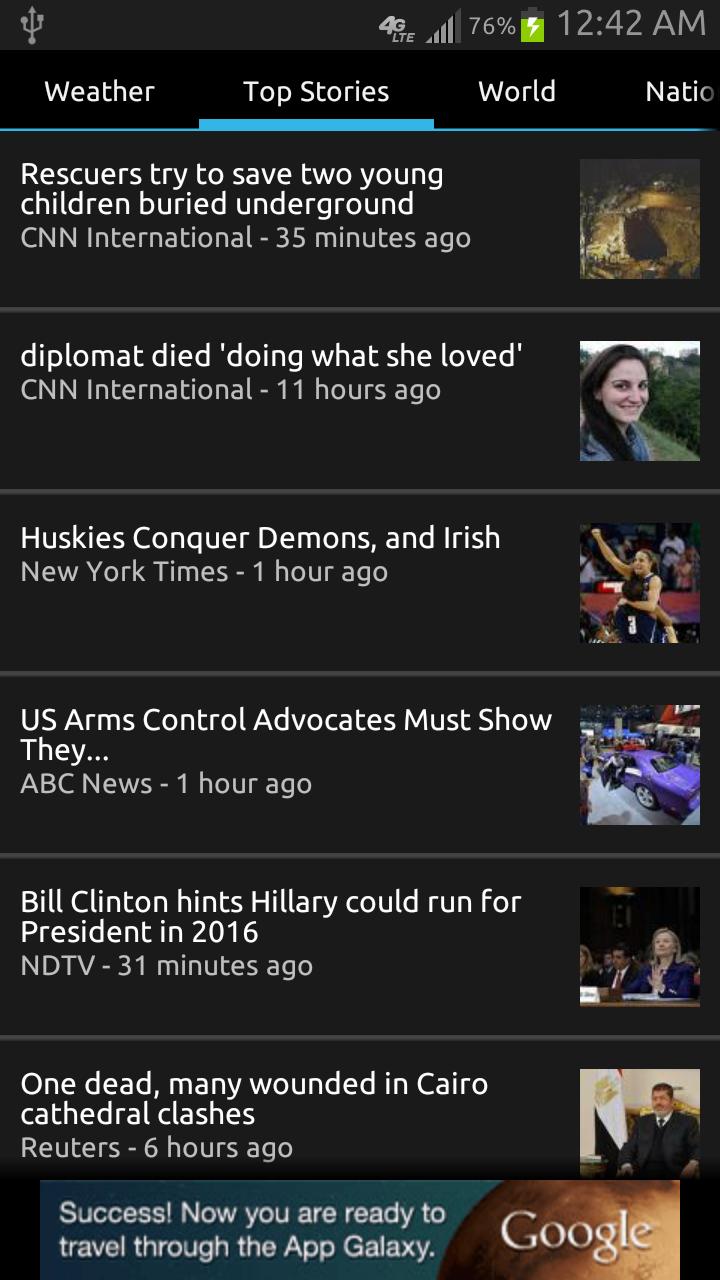 News &amp; Weather Screen 3