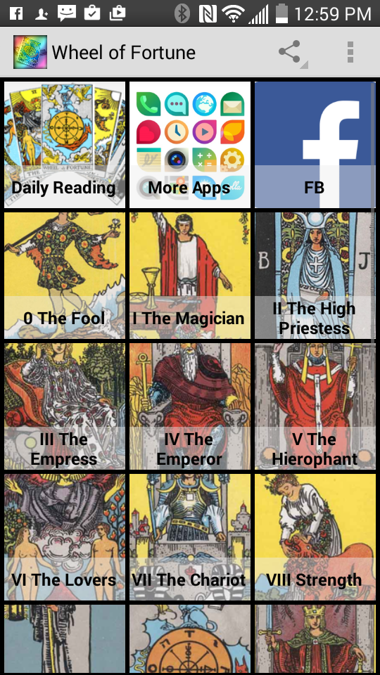 Android application Wheel of Fortune: Tarot Magic screenshort