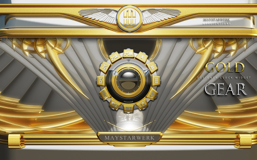 【免費個人化App】Clock Widget Gold Gear-APP點子