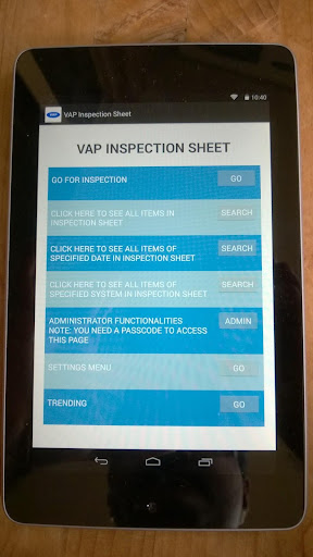 Inspection Sheet