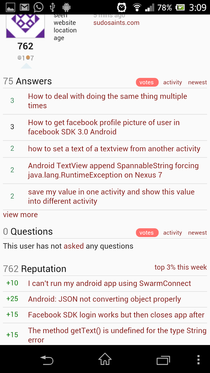 SoClient - StackOverflow Screen 3