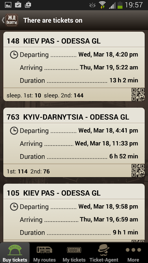 Android application Bilet Cafe - train tickets screenshort