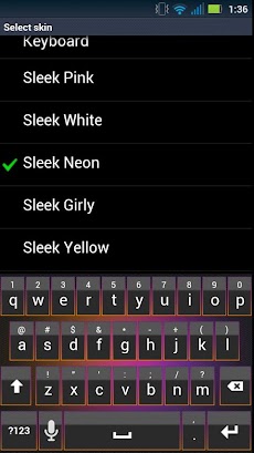 「Sleek Neon Keyboard Skin」 - Androidアプリ | APPLION