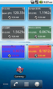 Android application Currencies Quote Widget screenshot
