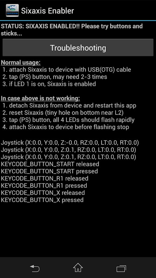    Sixaxis Enabler- screenshot  