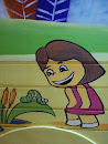 Girl and the Caterpillar Mural 