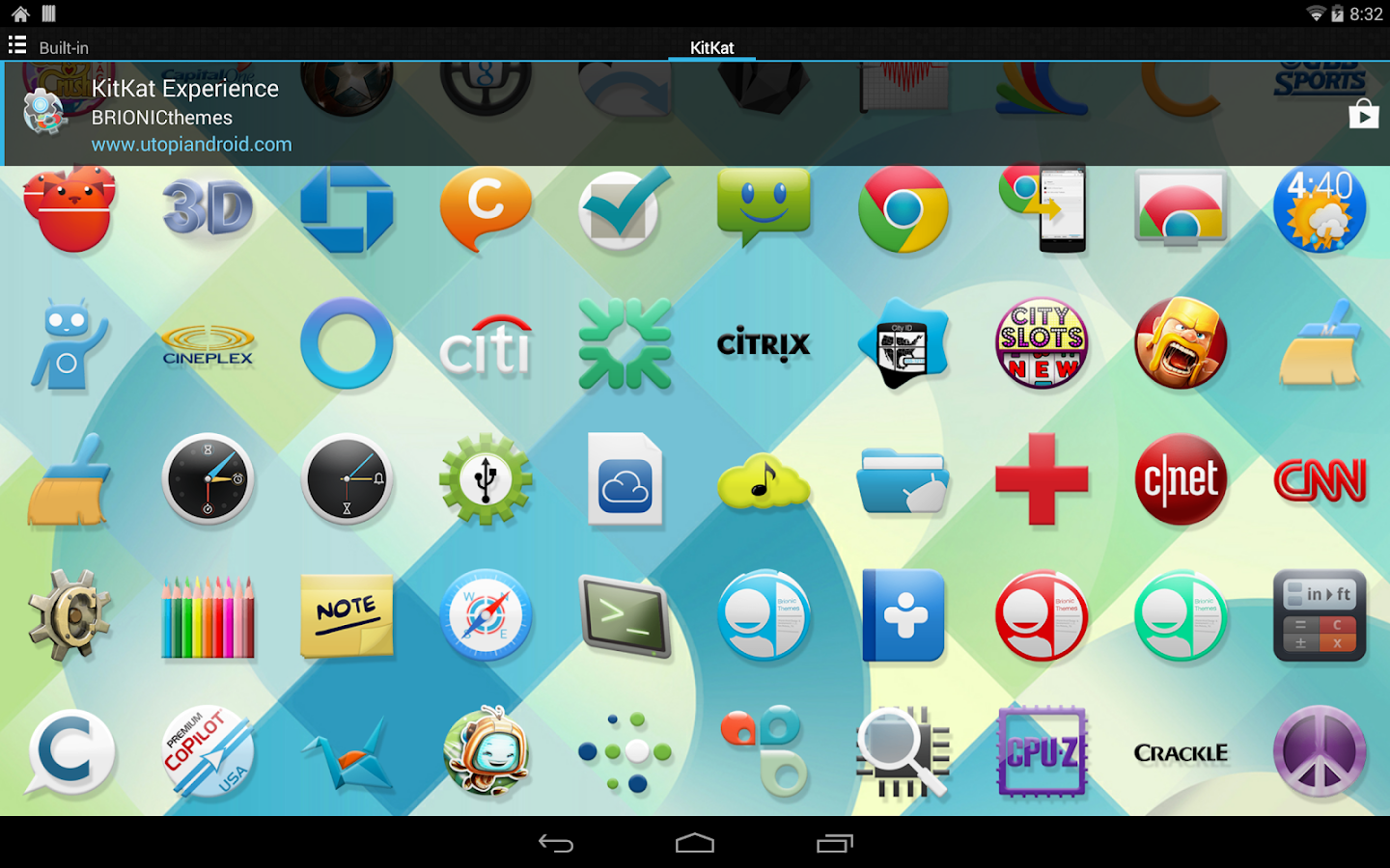 KitKat 4.4 Launcher Theme - screenshot