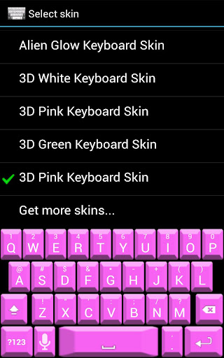 3D Pink Keyboard Skin