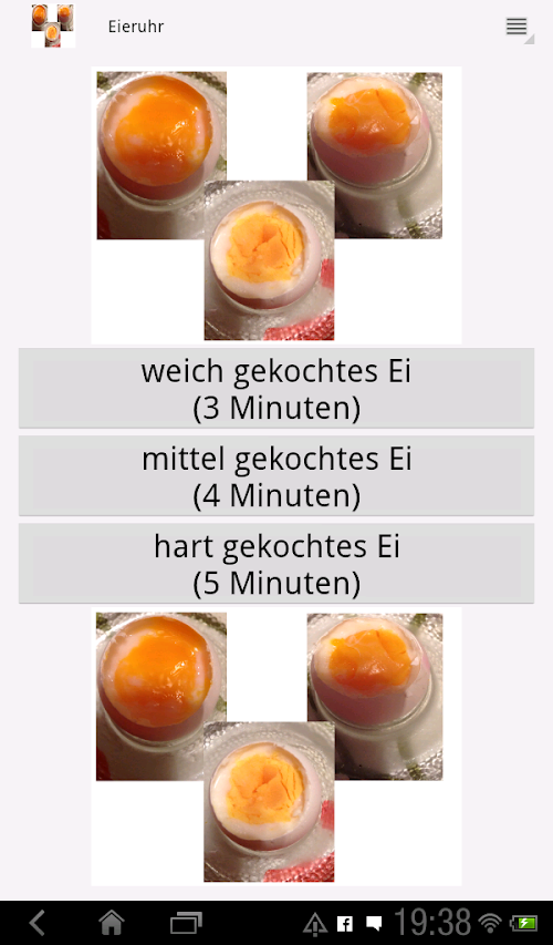 Android application Egg Timer screenshort