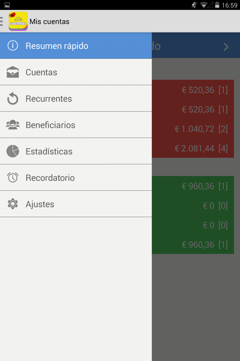 Android application myBills lite - Bills Manager screenshort