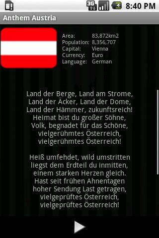 Android application National Anthem Austria screenshort