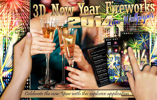 3D New Year Fireworks 2015 LWP