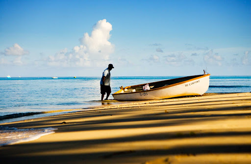 fishing-boat-Barbados - A bateau pêcheur, or fishing boat, on Barbados.