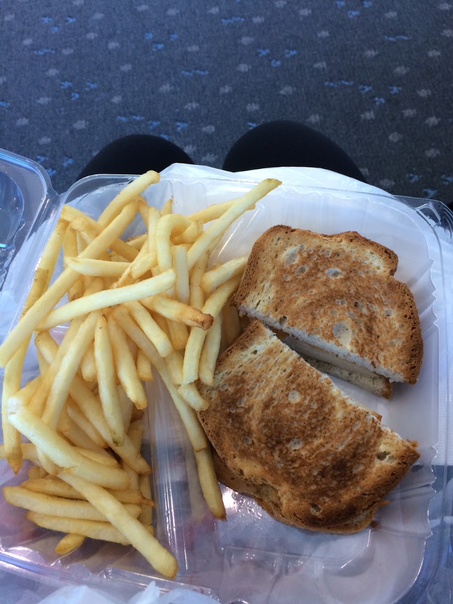 Grilled chicken sandwich with fries