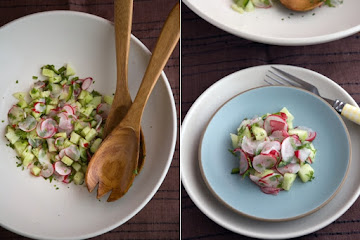 Hot radish and japanese cucumber salad
