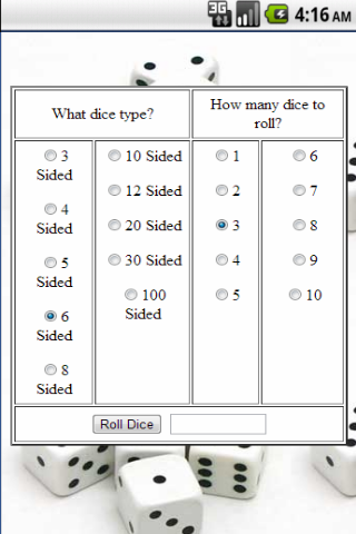 Virtual dice
