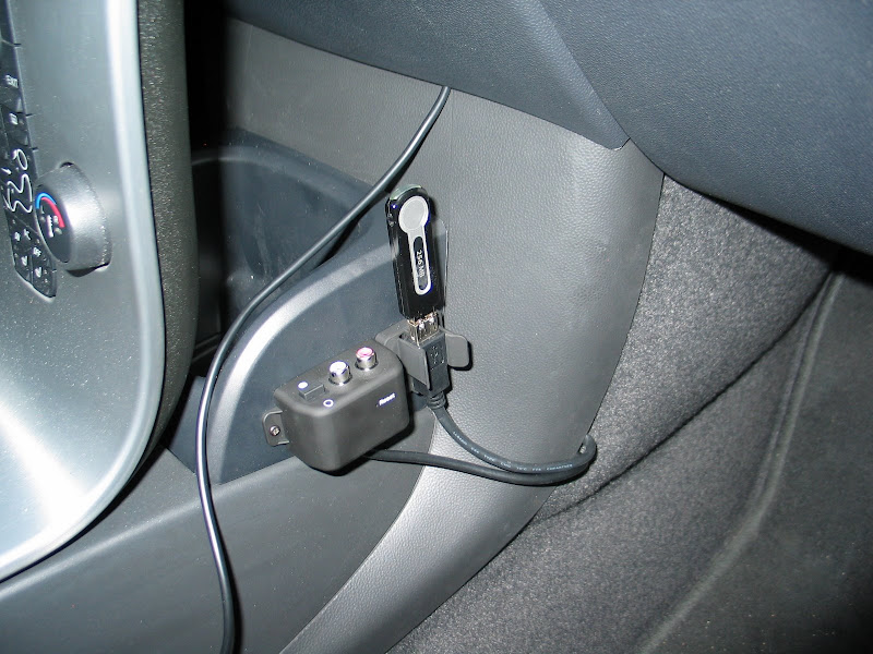 Here's where I installed the AUX pod and USB connector