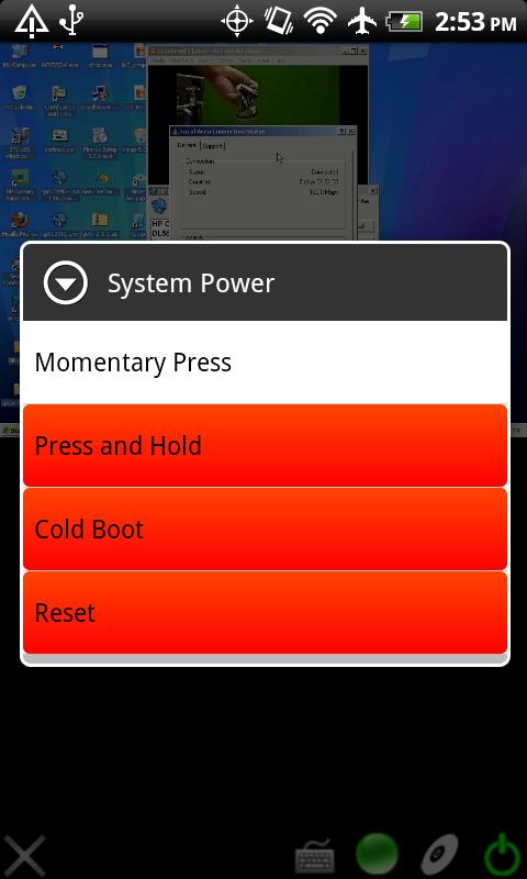    HP iLO Mobile- screenshot  