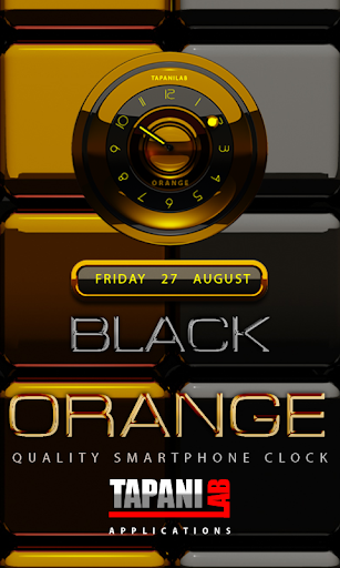 Black orange clock analog