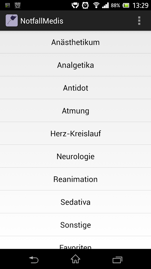 Android application NotfallMedis screenshort