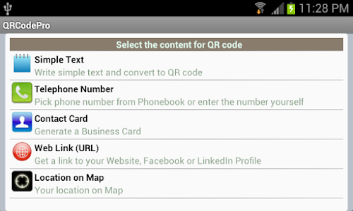 Android application QRCodePro - QR Code Generator screenshort