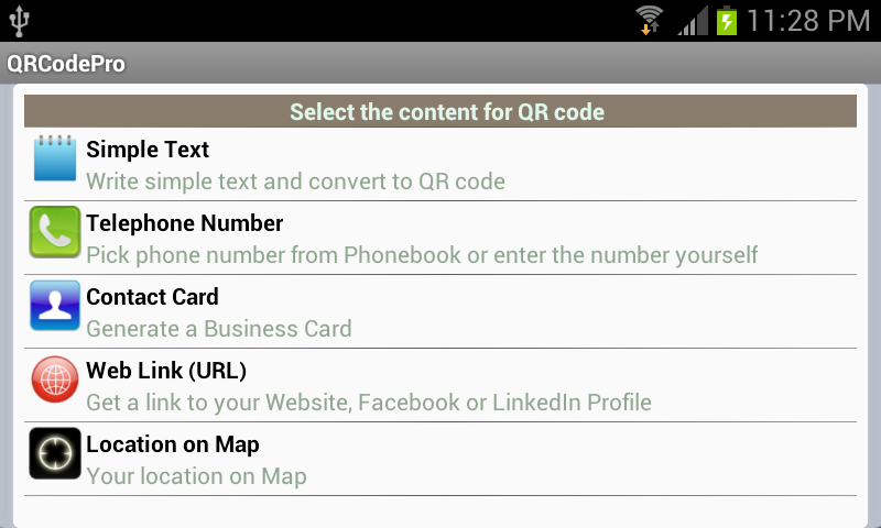 QRCodePro - QR Code Generator Screen 1