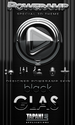 Poweramp skin Black Glas delux