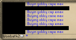 Anonymous Player: Buyin gobby cape max