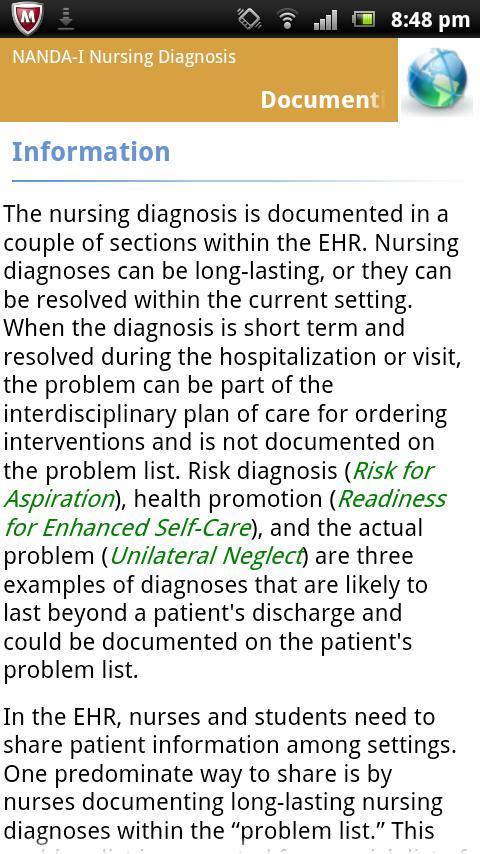  nursing diagnoses as reviewed and approved by nanda i each nursing