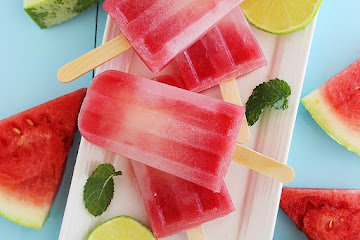 Watermelon Cucumber Popsicles