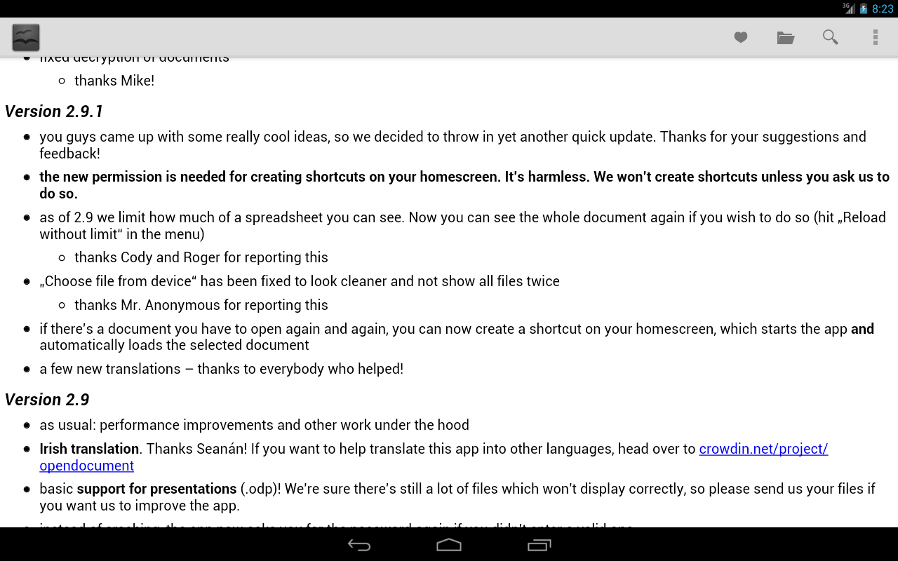 OpenDocument Reader Android