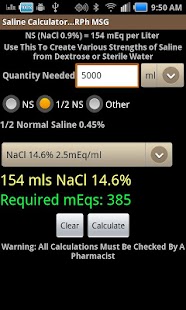 Saline Calculator Screenshots 0