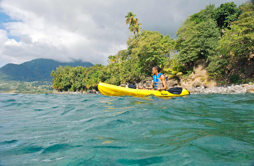 kayak-dominica - Kayaking on the little Caribbean island nation of Dominica.